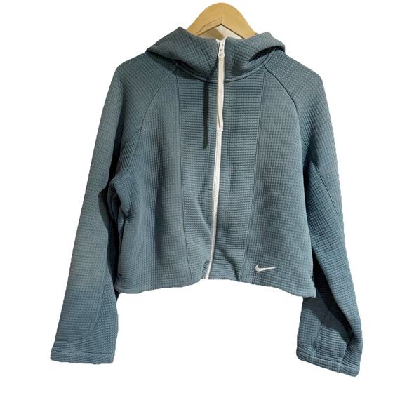 Nike Tech Fleece Womens Workout Gym Jacket Size Medium CZ1380 058 Blue Gray - Picture 1 of 5
